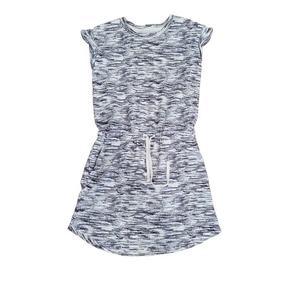 Lou & Grey  Womens Gray and White Short Sleeved T-Shirt Dress - Picture 2 of 7